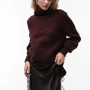 Rib Crop Turtleneck Sweater